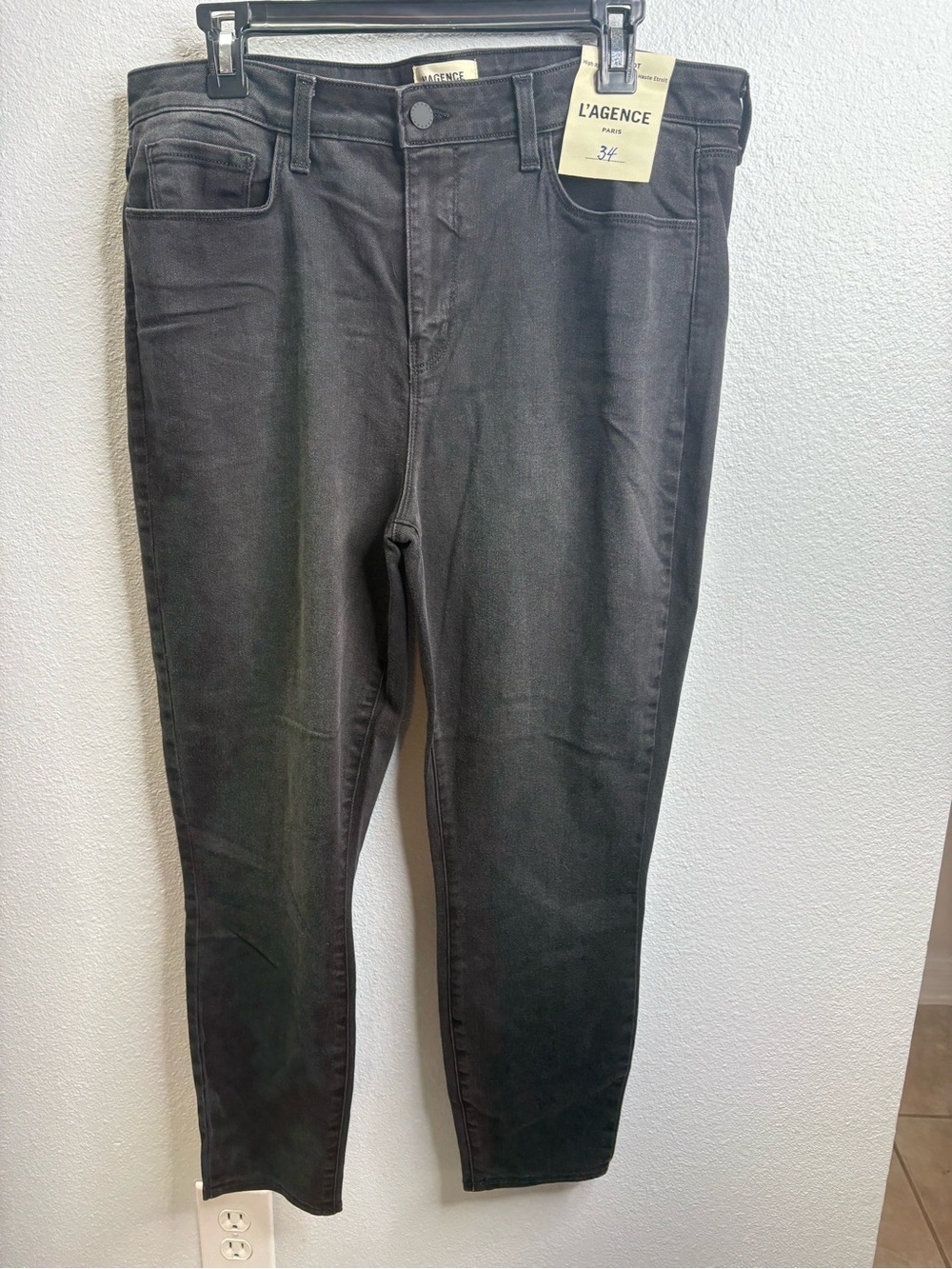 L’Agence Margot High Rise Skinny Black Jeans Size 34 NWT